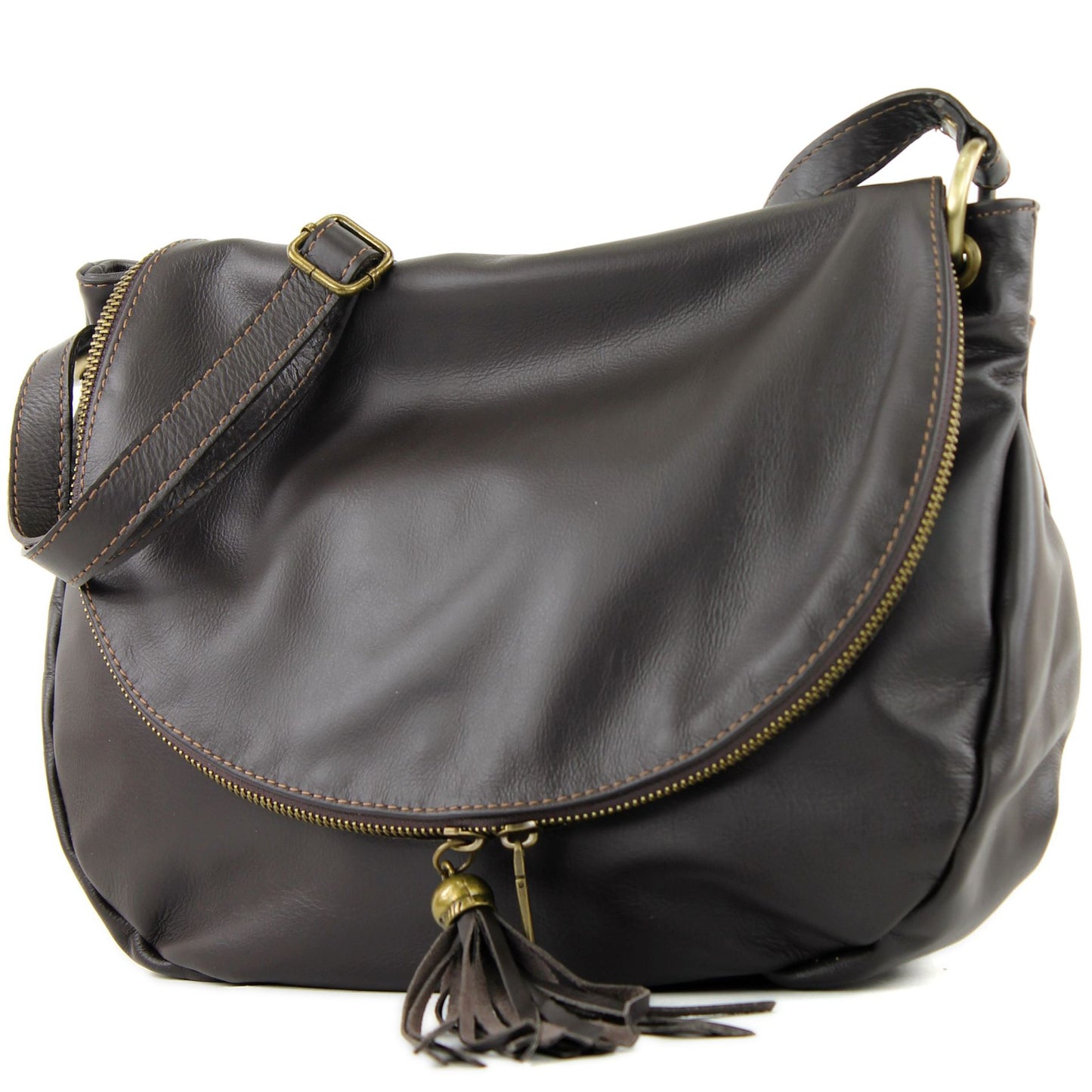 modamoda de - T40 -  ital Schultertasche Umhängetasche Nappaleder