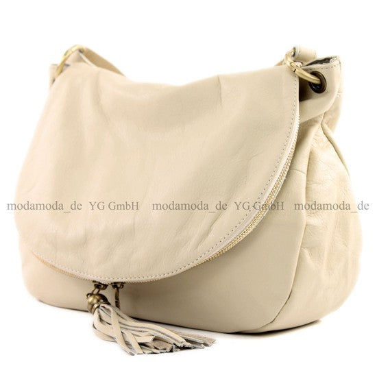 modamoda de - T40 -  ital Schultertasche Umhängetasche Nappaleder