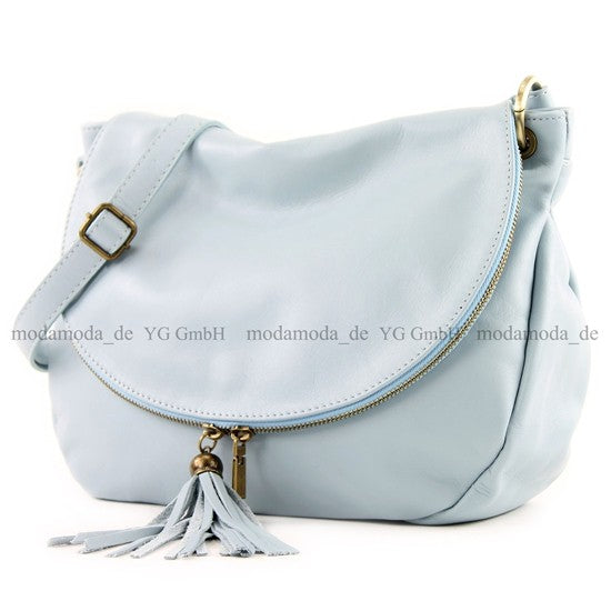 modamoda de - T40 -  ital Schultertasche Umhängetasche Nappaleder