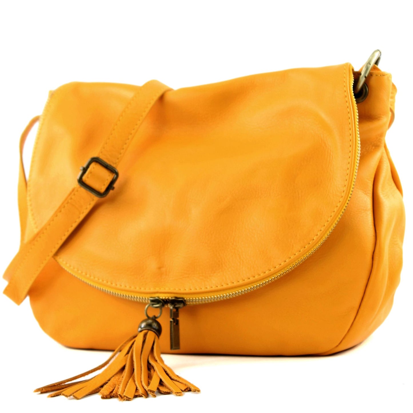 modamoda de - T40 -  ital Schultertasche Umhängetasche Nappaleder