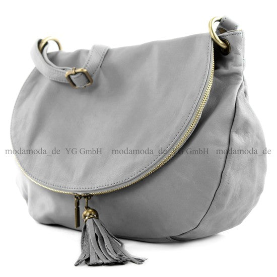 modamoda de - T40 -  ital Schultertasche Umhängetasche Nappaleder