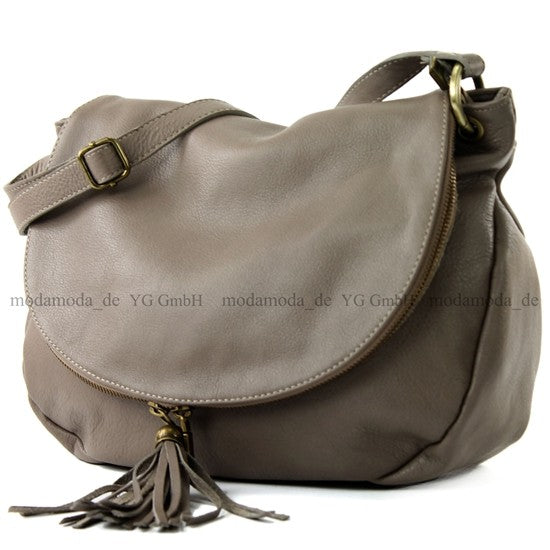 modamoda de - T40 -  ital Schultertasche Umhängetasche Nappaleder