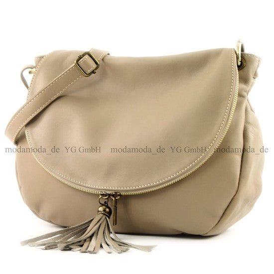 modamoda de - T40 -  ital Schultertasche Umhängetasche Nappaleder