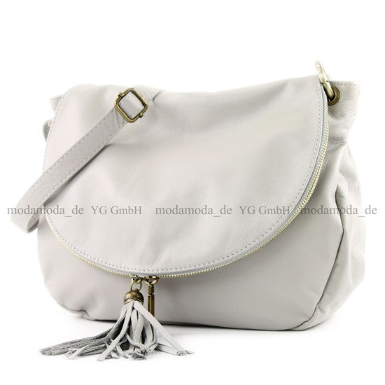 modamoda de - T40 -  ital Schultertasche Umhängetasche Nappaleder