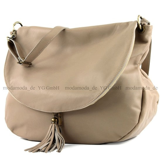 modamoda de - T40 -  ital Schultertasche Umhängetasche Nappaleder