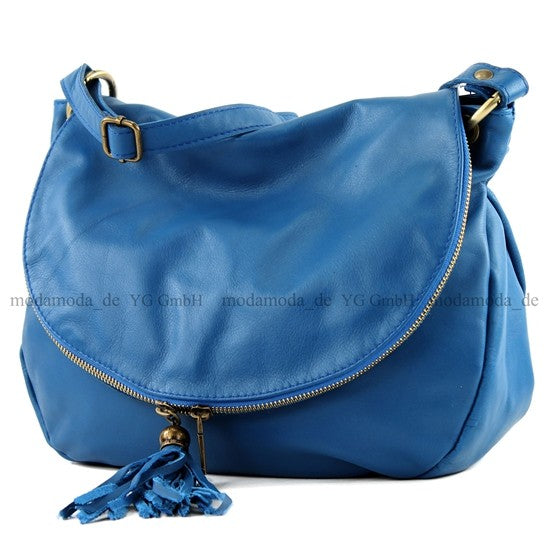 modamoda de - T40 -  ital Schultertasche Umhängetasche Nappaleder