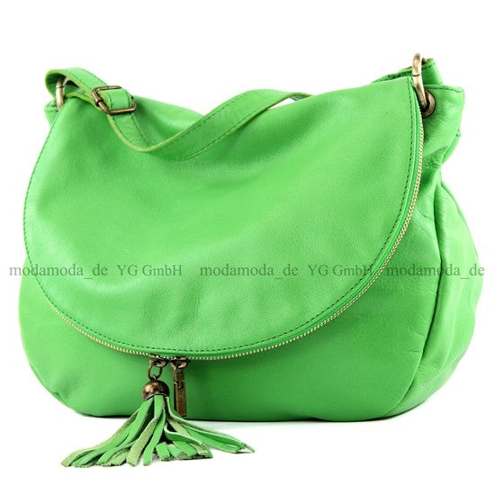 modamoda de - T40 -  ital Schultertasche Umhängetasche Nappaleder