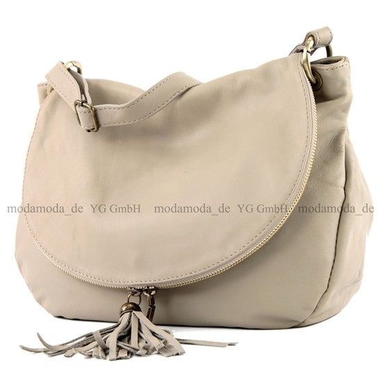 modamoda de - T40 -  ital Schultertasche Umhängetasche Nappaleder