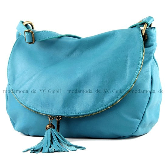 modamoda de - T40 -  ital Schultertasche Umhängetasche Nappaleder