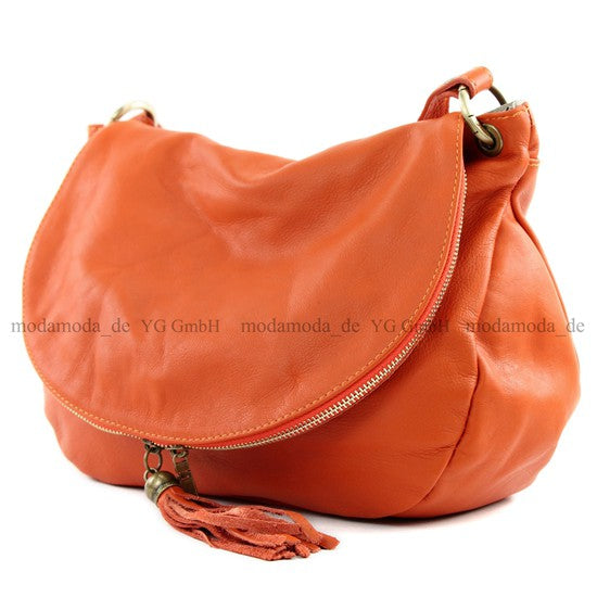 modamoda de - T40 -  ital Schultertasche Umhängetasche Nappaleder