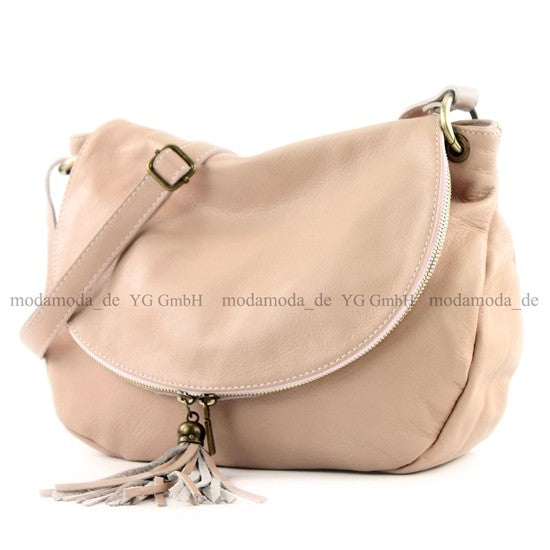 modamoda de - T40 -  ital Schultertasche Umhängetasche Nappaleder