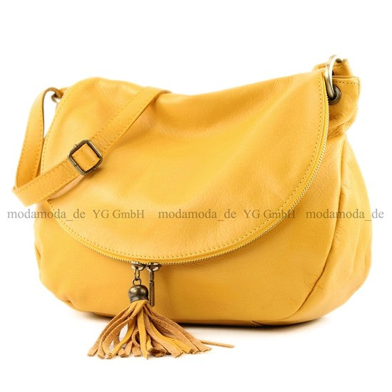 modamoda de - T40 -  ital Schultertasche Umhängetasche Nappaleder