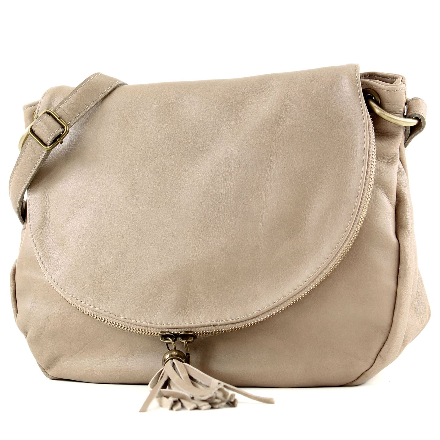 modamoda de - T40 -  ital Schultertasche Umhängetasche Nappaleder