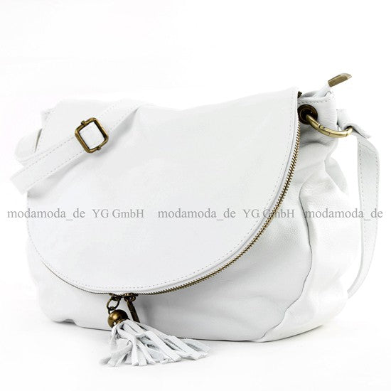 modamoda de - T40 -  ital Schultertasche Umhängetasche Nappaleder