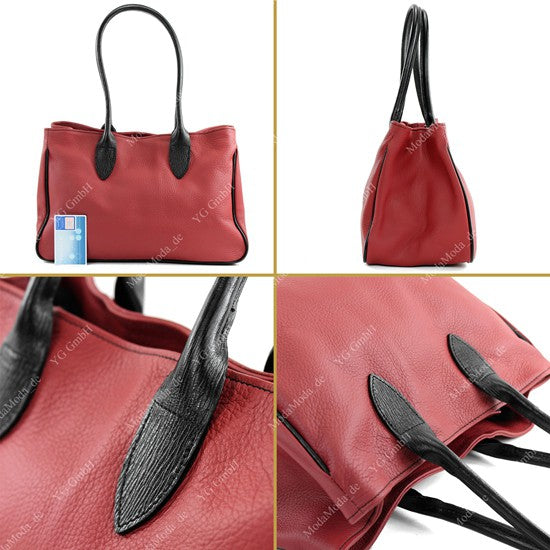 modamoda de - T51 - ital Handtasche aus Leder Nappaleder