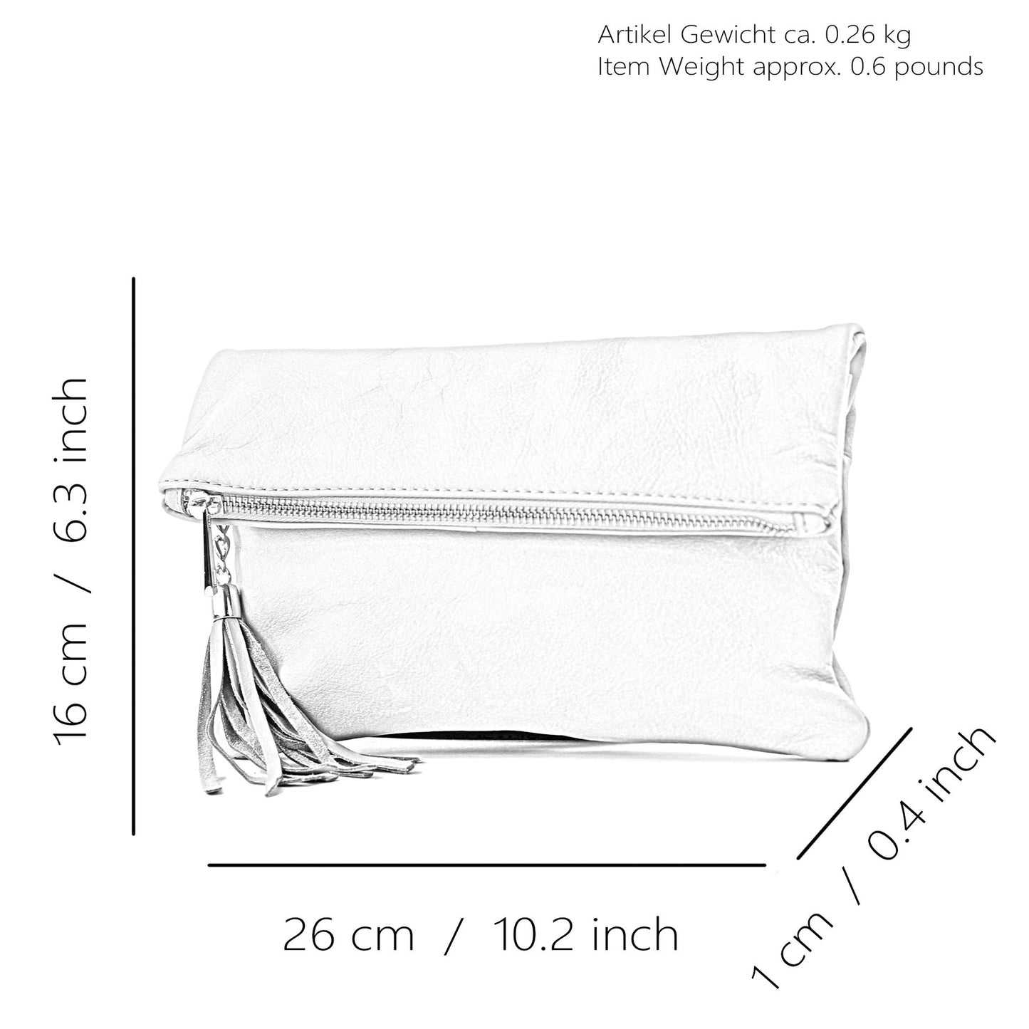 modamoda de - T54 - ital Kleine Clutch aus Nappaleder