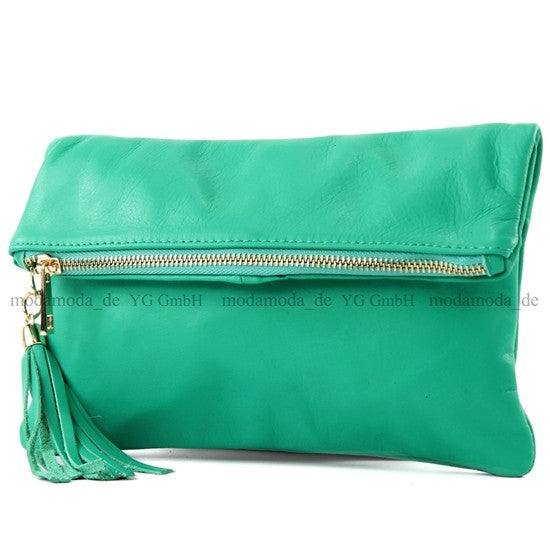 modamoda de - T54 - ital Kleine Clutch aus Nappaleder