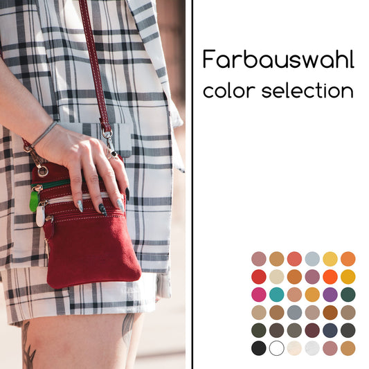 modamoda de – T64 -  ital Schultertasche aus Echt Wildleder