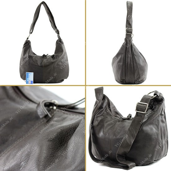 modamoda de - T81 -  ital. Handtasche  Schultertasche Echt Nappaleder Tasche