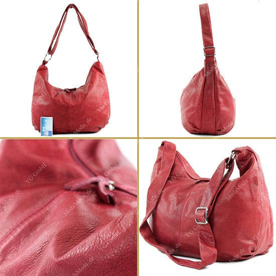 modamoda de - T81 -  ital. Handtasche  Schultertasche Echt Nappaleder Tasche