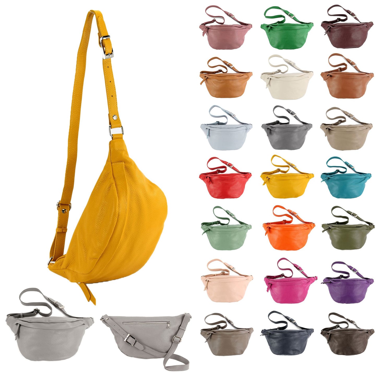 modamoda de - T77 -  ital. Hüfttasche Bauchtasche Brusttasche Large aus weichem Leder