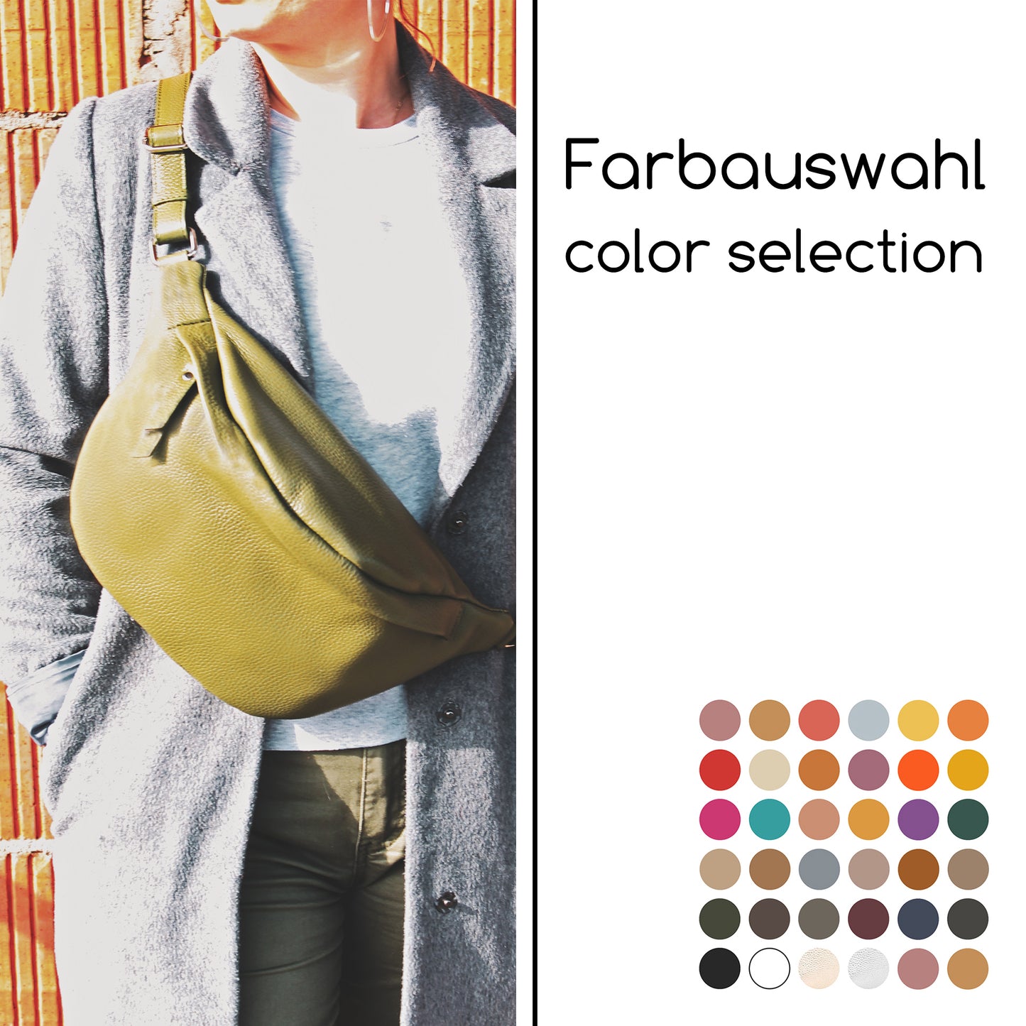 modamoda de - T77 -  ital. Hüfttasche Bauchtasche Brusttasche Large aus weichem Leder