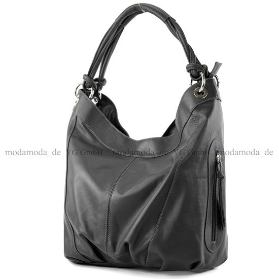 modamoda de - Z18 - ital Damenhandtasche aus Leder/Nappaleder