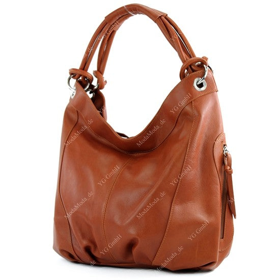 modamoda de - Z18 - ital Damenhandtasche aus Leder/Nappaleder