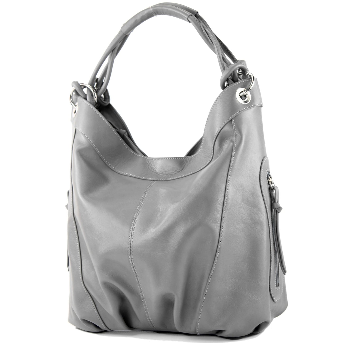 modamoda de - Z18 - ital Damenhandtasche aus Leder/Nappaleder