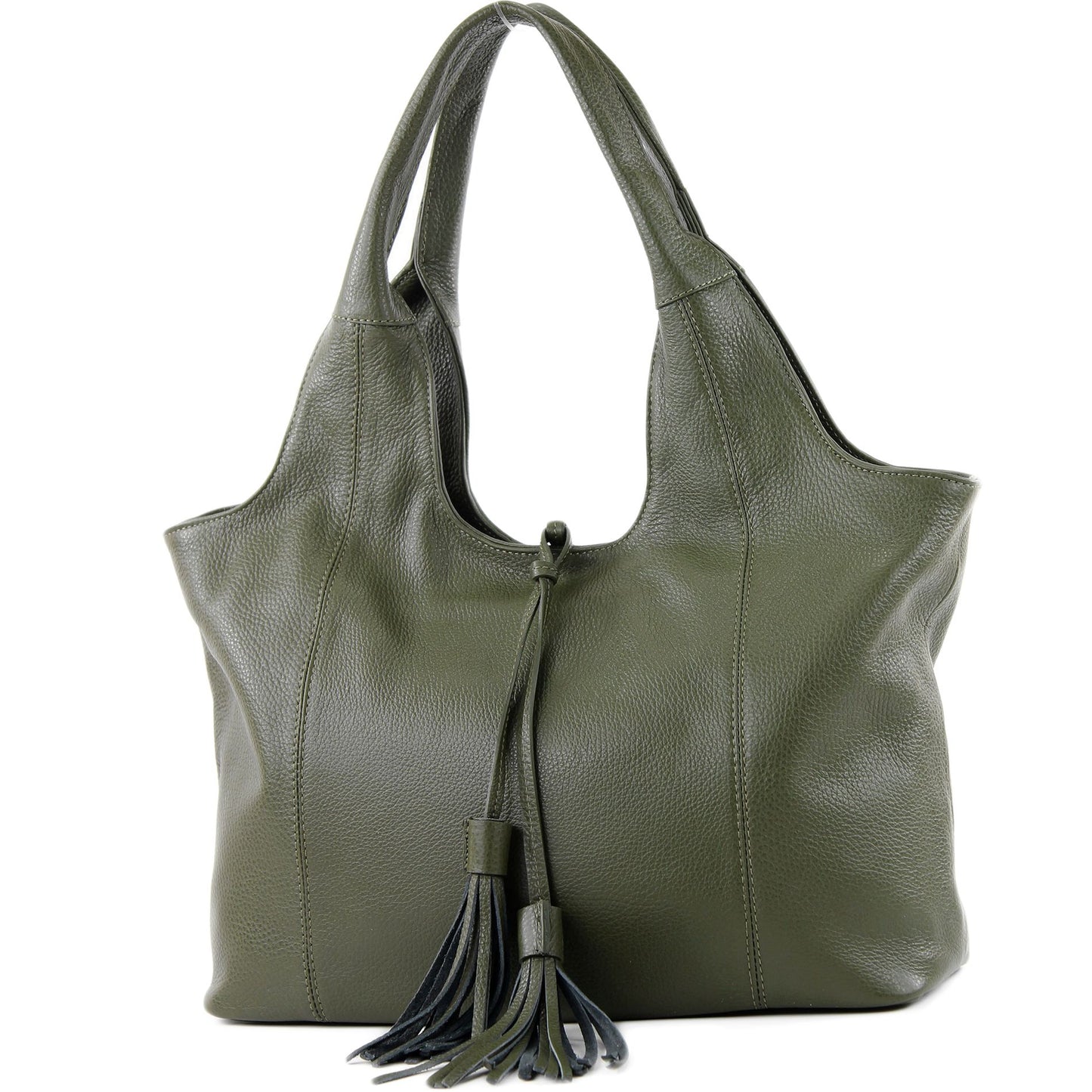 modamoda de - T105 - ital. Schultertasche Groß aus Leder