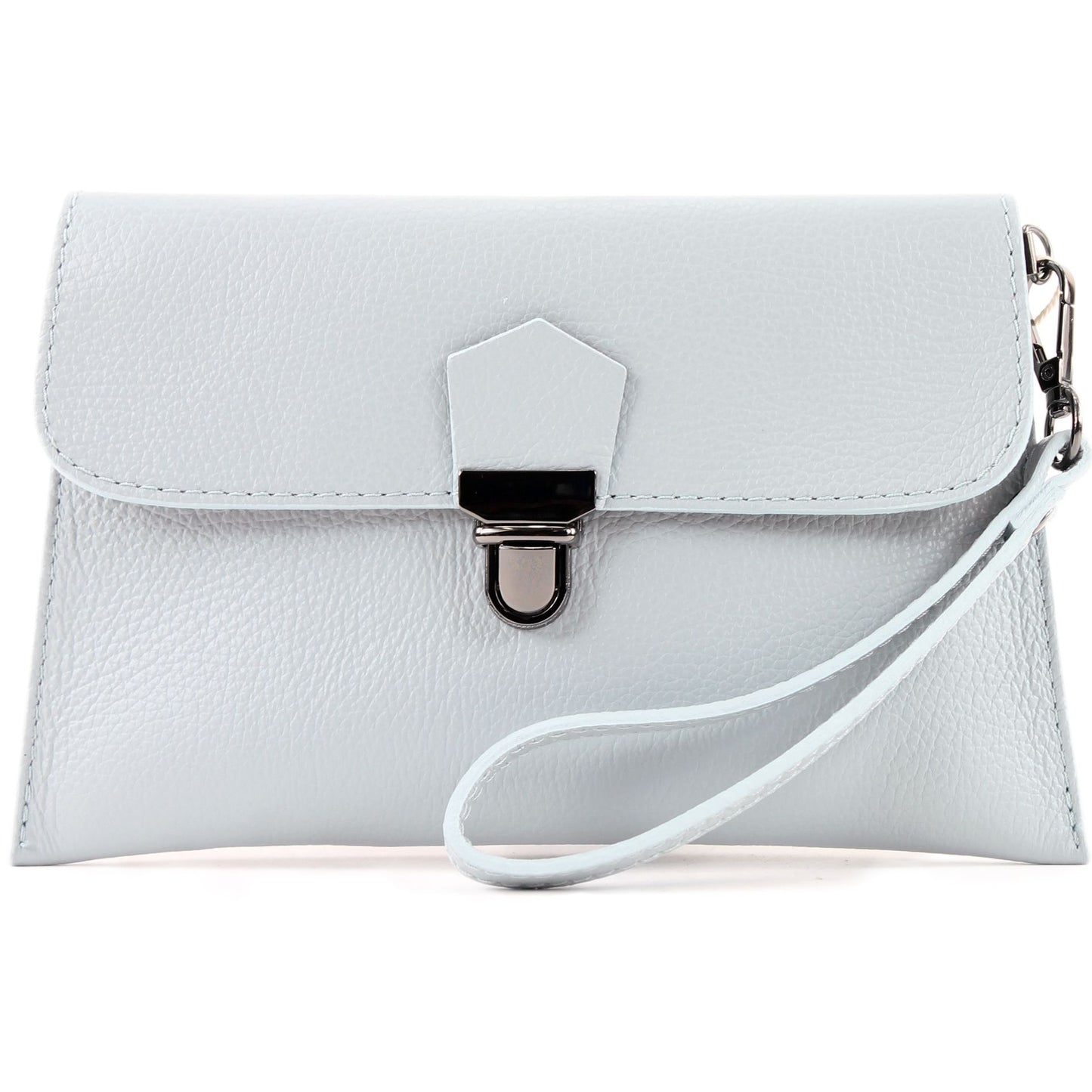 modamoda de T190 Damen Leder Clutch Handgelenktasche Schultertasche mit Kette handmade in Italy
