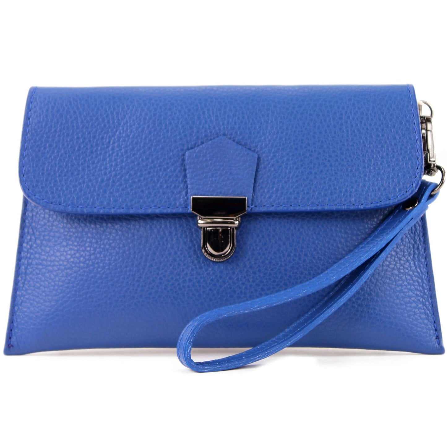 modamoda de T190 Damen Leder Clutch Handgelenktasche Schultertasche mit Kette handmade in Italy