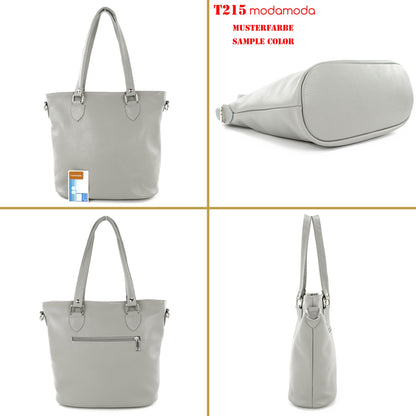modamoda de - T215 -  Italienische Ledertasche Shopper Large