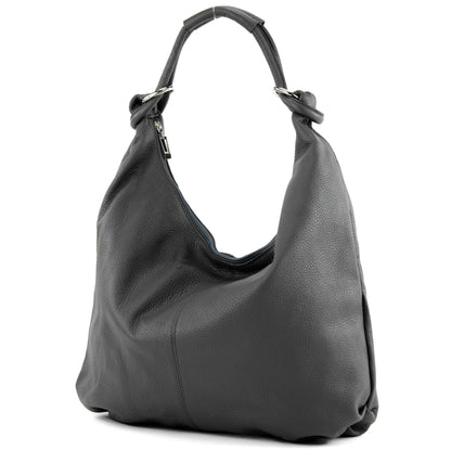 modamoda de - 337 - Damen Schultertasche Shopper Leder made in Italy