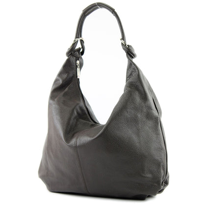 modamoda de - 337 - Damen Schultertasche Shopper Leder made in Italy