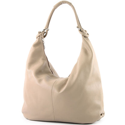 modamoda de - 337 - Damen Schultertasche Shopper Leder made in Italy