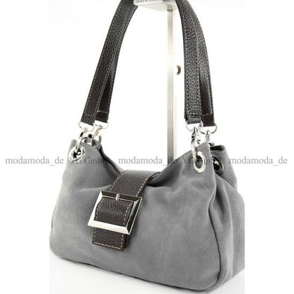 modamoda de - TL02 -  ital Kleine Henkeltasche aus Wildleder