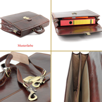 modamoda de - A008 - ital. Leder Business Aktentasche 2 Größen