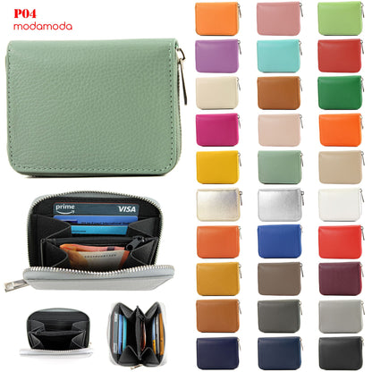 modamoda de - P04 - ital. Damen Portemonnaie Echtleder kurz