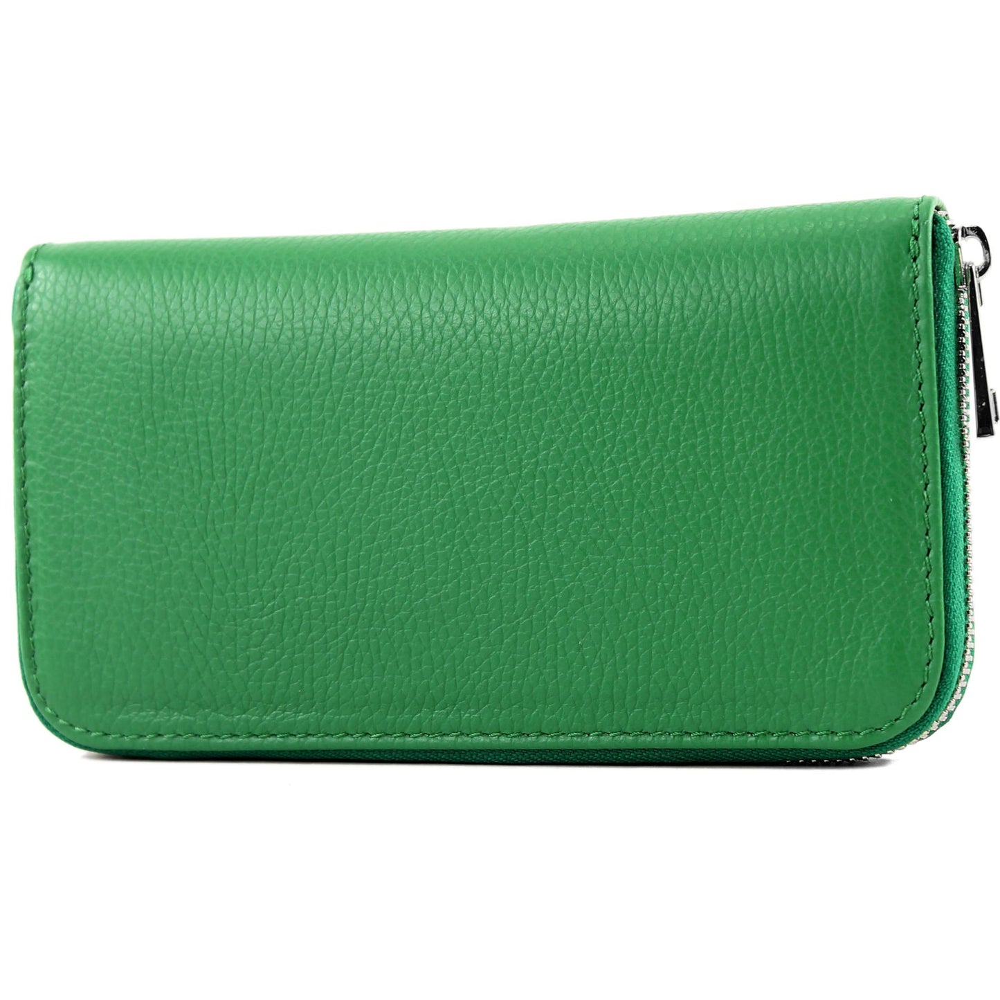 modamoda de SILBER-P02 Damen Leder Geldbörse Portemonnaie lang Handmade in Italy
