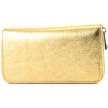 modamoda de SILBER-P02 Damen Leder Geldbörse Portemonnaie lang Handmade in Italy