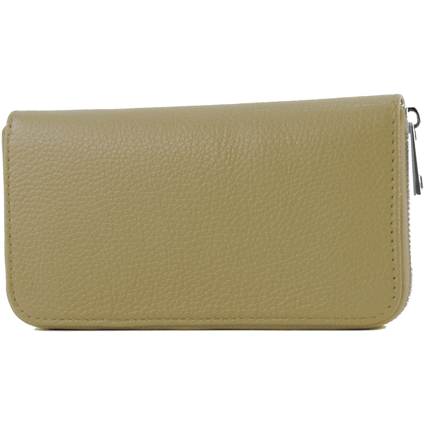 modamoda de SILBER-P02 Damen Leder Geldbörse Portemonnaie lang Handmade in Italy