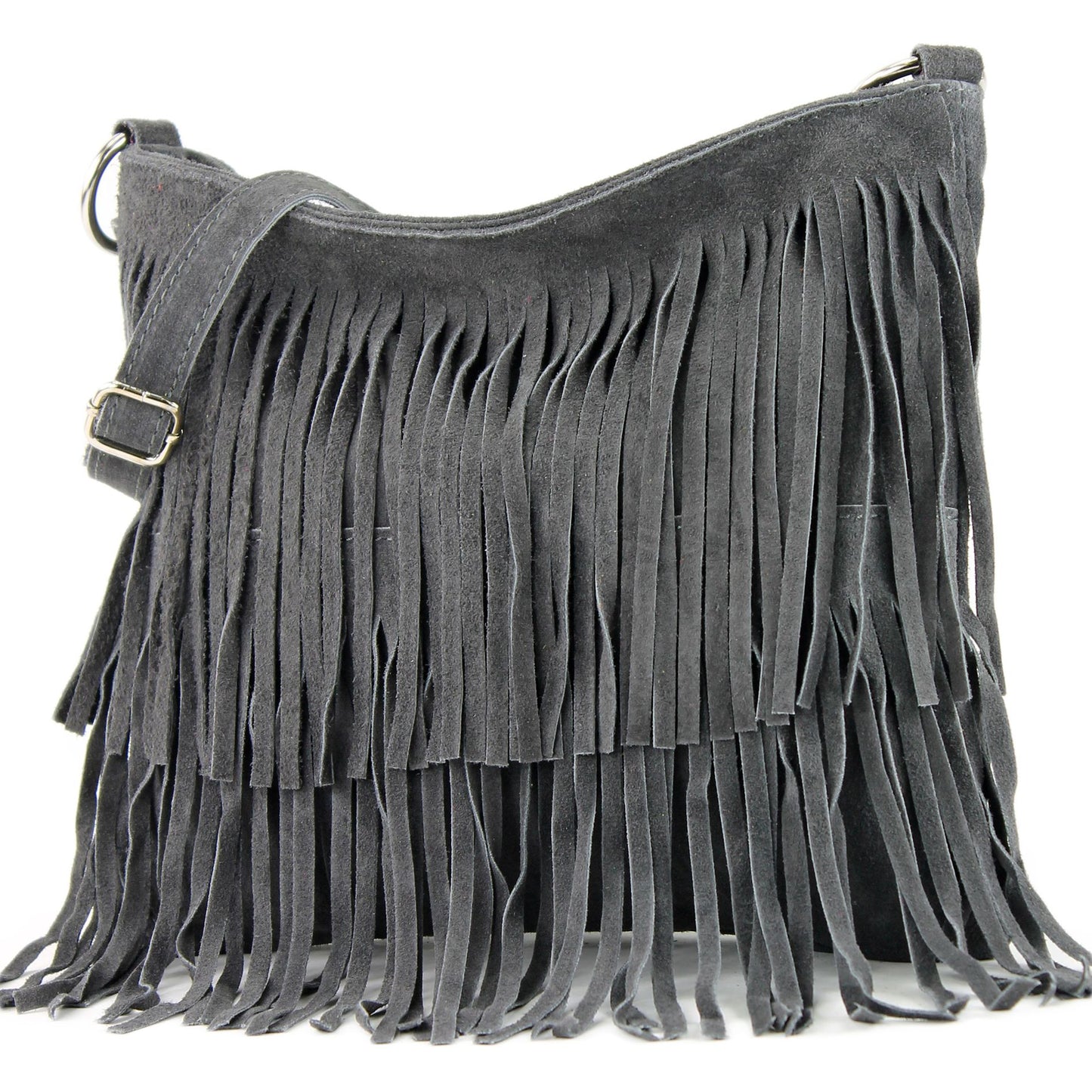 modamoda de T125 Damen Leder Wildleder Schultertasche Umhängetasche handmade in Italy