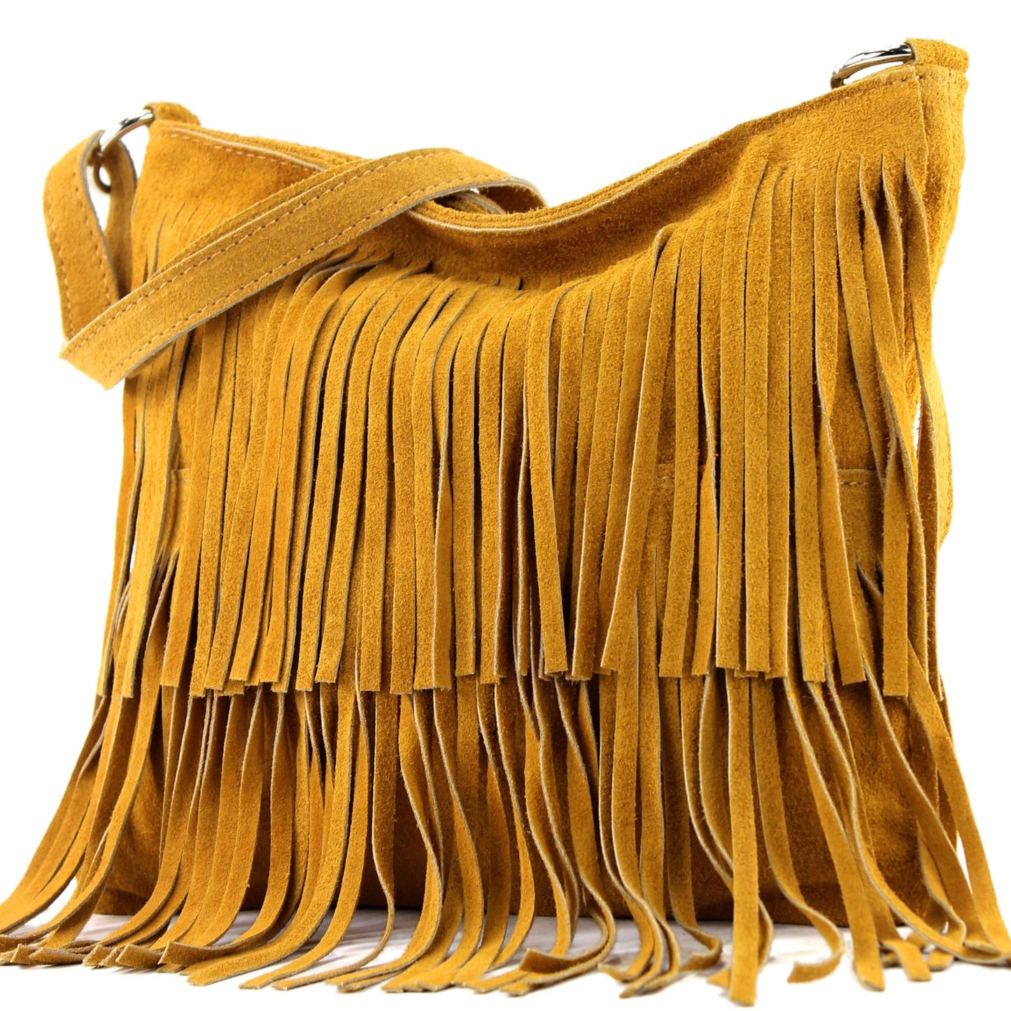modamoda de T125 Damen Leder Wildleder Schultertasche Umhängetasche handmade in Italy