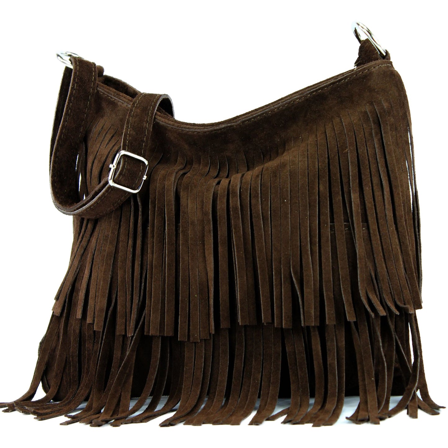 modamoda de T125 Damen Leder Wildleder Schultertasche Umhängetasche handmade in Italy