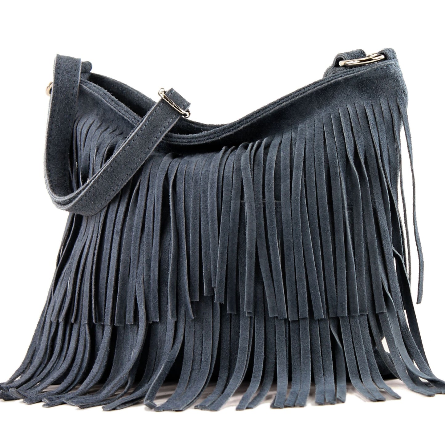 modamoda de T125 Damen Leder Wildleder Schultertasche Umhängetasche handmade in Italy