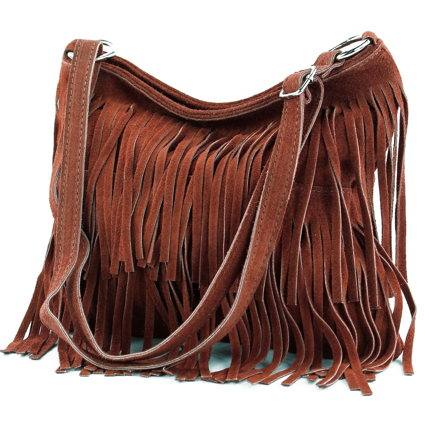 modamoda de T125 Damen Leder Wildleder Schultertasche Umhängetasche handmade in Italy