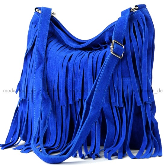 modamoda de T125 Damen Leder Wildleder Schultertasche Umhängetasche handmade in Italy