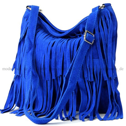 modamoda de T125 Damen Leder Wildleder Schultertasche Umhängetasche handmade in Italy