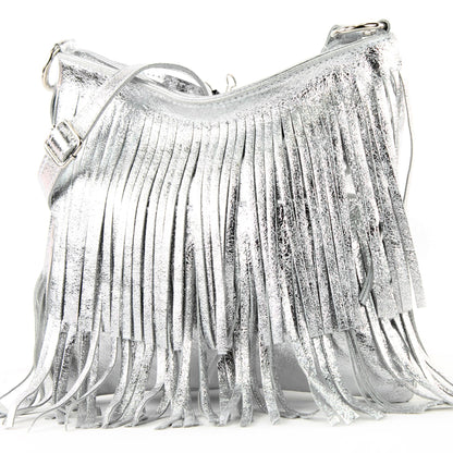 modamoda de T125 Damen Leder Wildleder Schultertasche Umhängetasche handmade in Italy